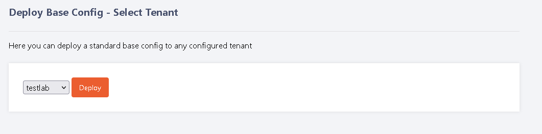 Deploy Baseline Select Tenant